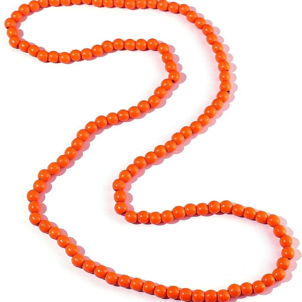 8MM Natural Wood Bead Necklace Africa Wooden Chain Statement Unisex Chunky Stran